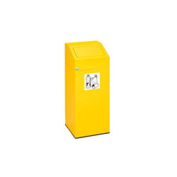 Papelera marrón 45L en acero galvanizado