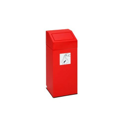 Papelera marrón 45L en acero galvanizado