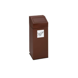 Papelera marrón 45L en acero galvanizado