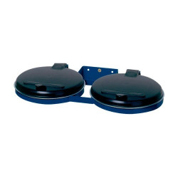 Soporte para bolsas de residuos KONSOL de pared azul con tapa de plástico negro