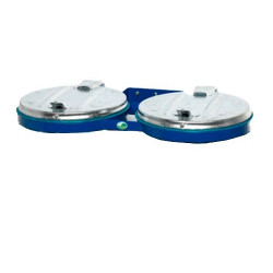 Soporte para bolsas de residuos KONSOL de pared azul con tapa de plástico negro