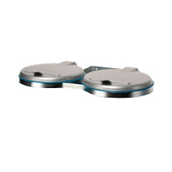 Soporte para bolsas de residuos KONSOL de pared galvanizado con tapa de plástico plateado