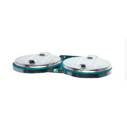 Soporte para bolsas de residuos KONSOL de pared azul con tapa de plástico negro