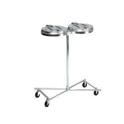 Soporte para bolsas de residuos super, móvil azul con tapa de plástico negro