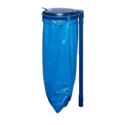 Soporte para bolsas de residuos estacionario suelo 120 con tapa de plástico azul