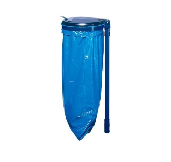 Soporte para bolsas de residuos estacionario suelo 120 movil con tapa de acero galvanizado