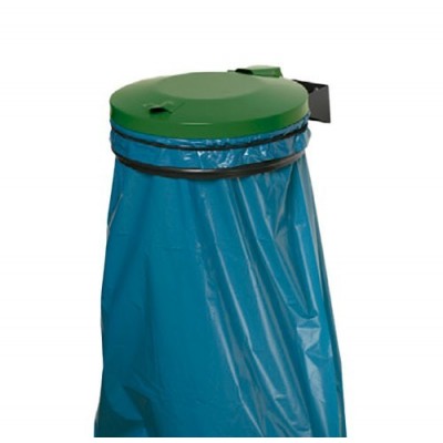 Soporte para bolsas de residuos con tapa y anillo de retención