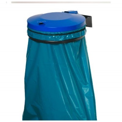 Soporte para bolsas de residuos con tapa y anillo de retención