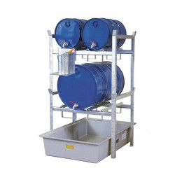 Étagère pour le stockage des fûts 2 niveaux