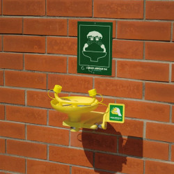 Lavaojos de emergencia, montaje mural - Recogedor ABS