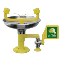 Lave-yeux d’urgence, montage sur table – Collecteur en acier inoxydable