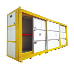 Contentor modular REI120 com 2 níveis para 12 IBCs ou 48 bidões
