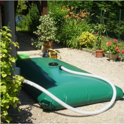 Cisterna recuperación agua de lluvia color crema o verde de 3m3 con equipos estándar (ver catálogo)