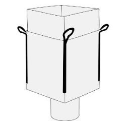 Big Bag de 2 m3 con camisa, válvula de descarga y forro interior (homologado 1.200 kg)