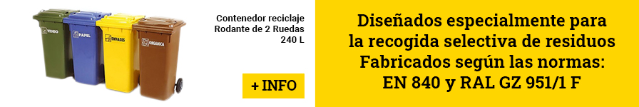 Contenedor reciclaje Rodante de 2 Ruedas. 240 L