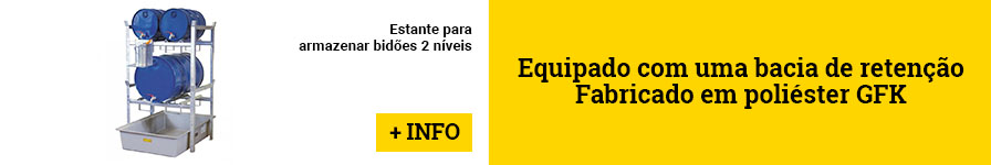 Estante para armazenar bidões 2 níveis