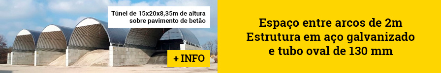 Túnel de 15x20x8,35m de alto sobre suelo de hormigón