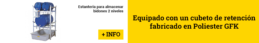 Estanteria para almacenar bidones 2 niveles